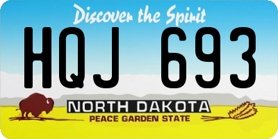 ND license plate HQJ693