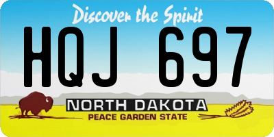 ND license plate HQJ697