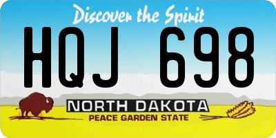 ND license plate HQJ698