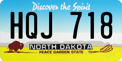 ND license plate HQJ718