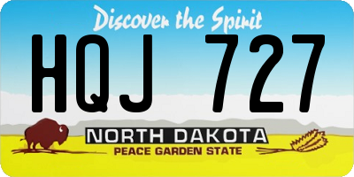 ND license plate HQJ727