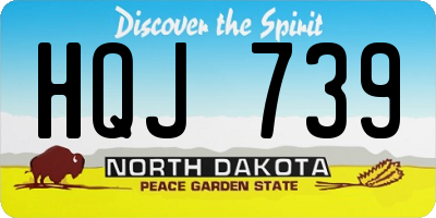 ND license plate HQJ739