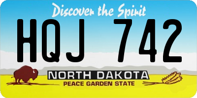 ND license plate HQJ742