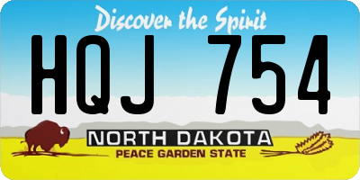 ND license plate HQJ754
