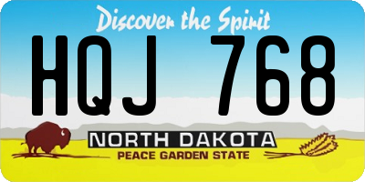 ND license plate HQJ768