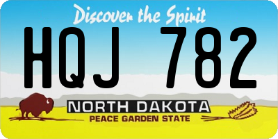 ND license plate HQJ782