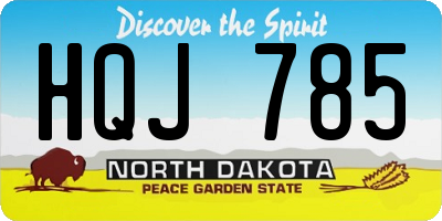 ND license plate HQJ785