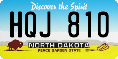 ND license plate HQJ810
