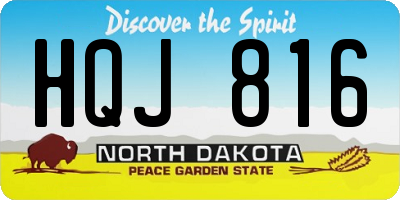 ND license plate HQJ816