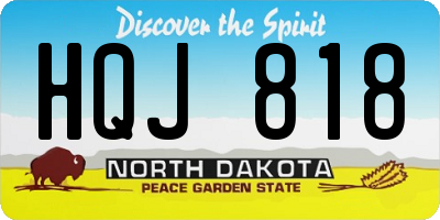 ND license plate HQJ818