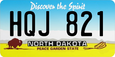 ND license plate HQJ821
