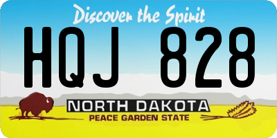 ND license plate HQJ828