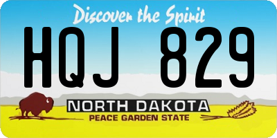 ND license plate HQJ829