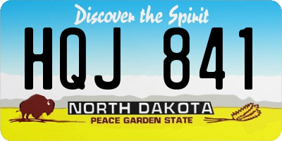 ND license plate HQJ841