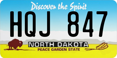 ND license plate HQJ847