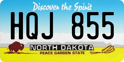 ND license plate HQJ855