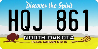 ND license plate HQJ861