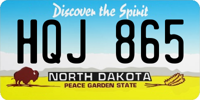 ND license plate HQJ865