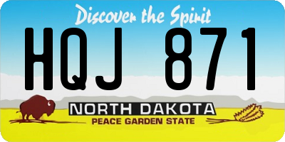 ND license plate HQJ871