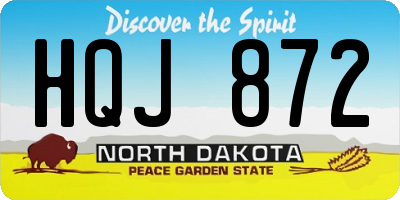 ND license plate HQJ872