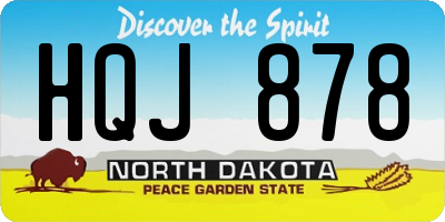 ND license plate HQJ878