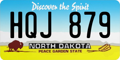 ND license plate HQJ879