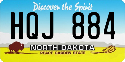 ND license plate HQJ884