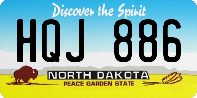 ND license plate HQJ886