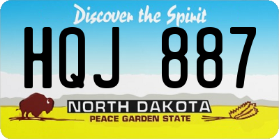 ND license plate HQJ887