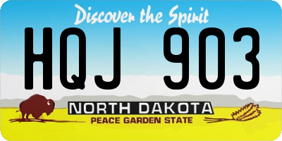 ND license plate HQJ903
