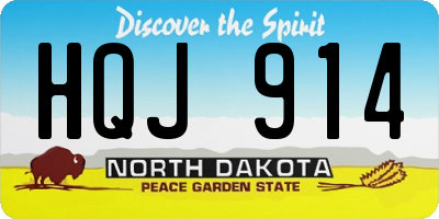 ND license plate HQJ914