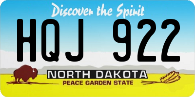 ND license plate HQJ922