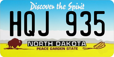 ND license plate HQJ935