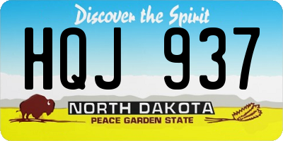 ND license plate HQJ937