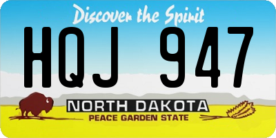 ND license plate HQJ947