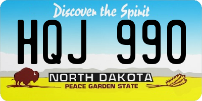 ND license plate HQJ990