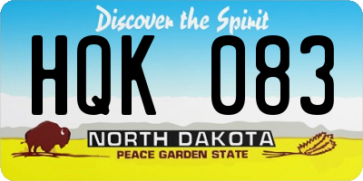 ND license plate HQK083