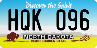 ND license plate HQK096