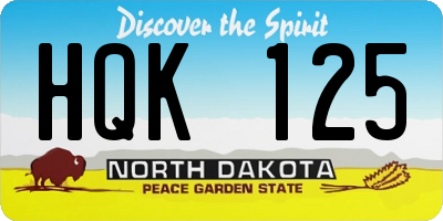 ND license plate HQK125
