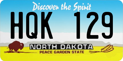 ND license plate HQK129