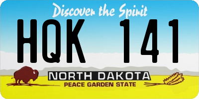 ND license plate HQK141