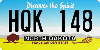 ND license plate HQK148