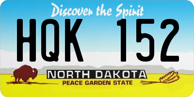 ND license plate HQK152