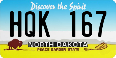 ND license plate HQK167