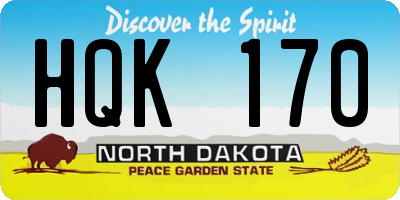 ND license plate HQK170