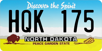 ND license plate HQK175