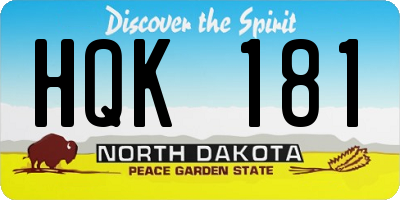 ND license plate HQK181