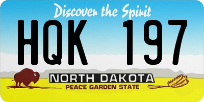 ND license plate HQK197