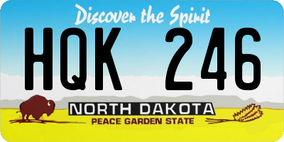 ND license plate HQK246