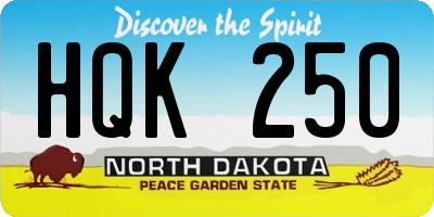 ND license plate HQK250